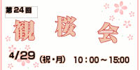 4月29日（祝・月）第24回観桜会を開催します！
